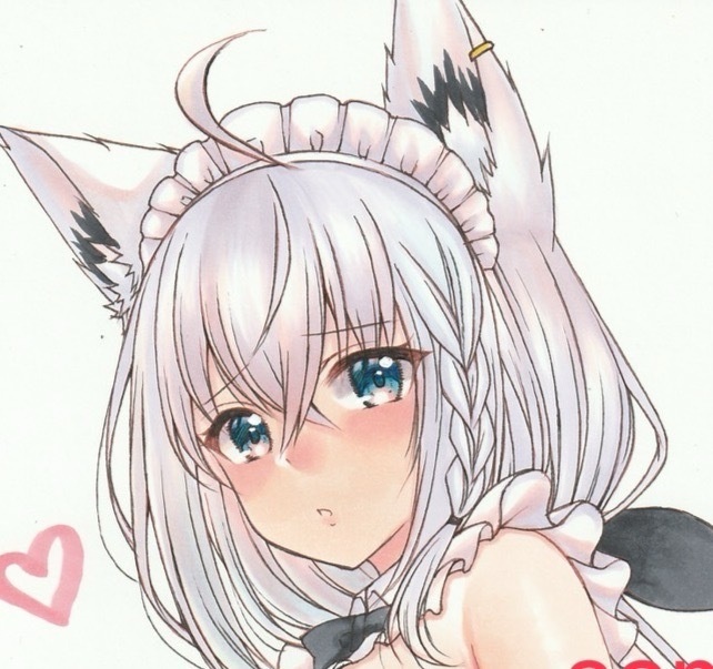 手描きイラスト　ホロライブ　白上フブキ