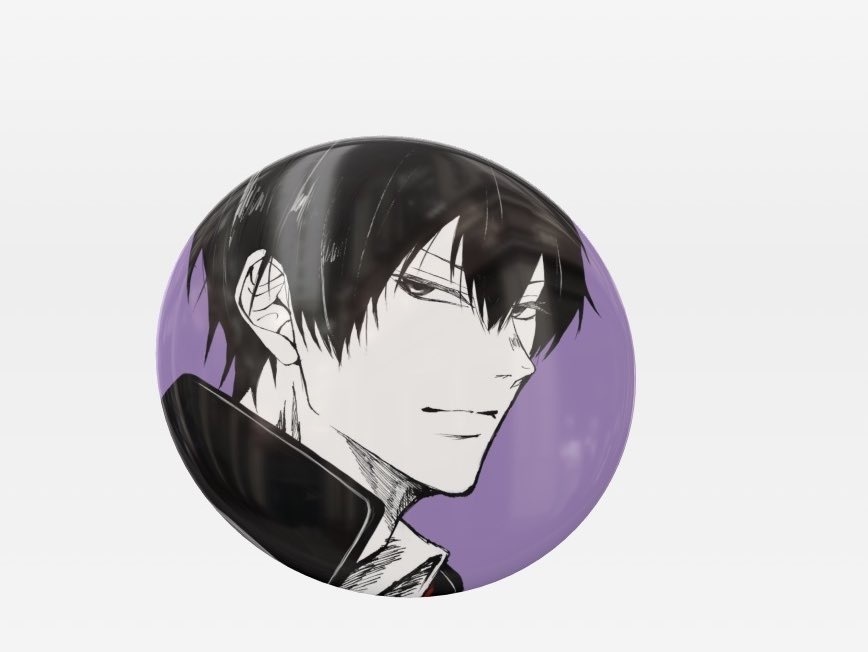 復活 雲 缶バッチ