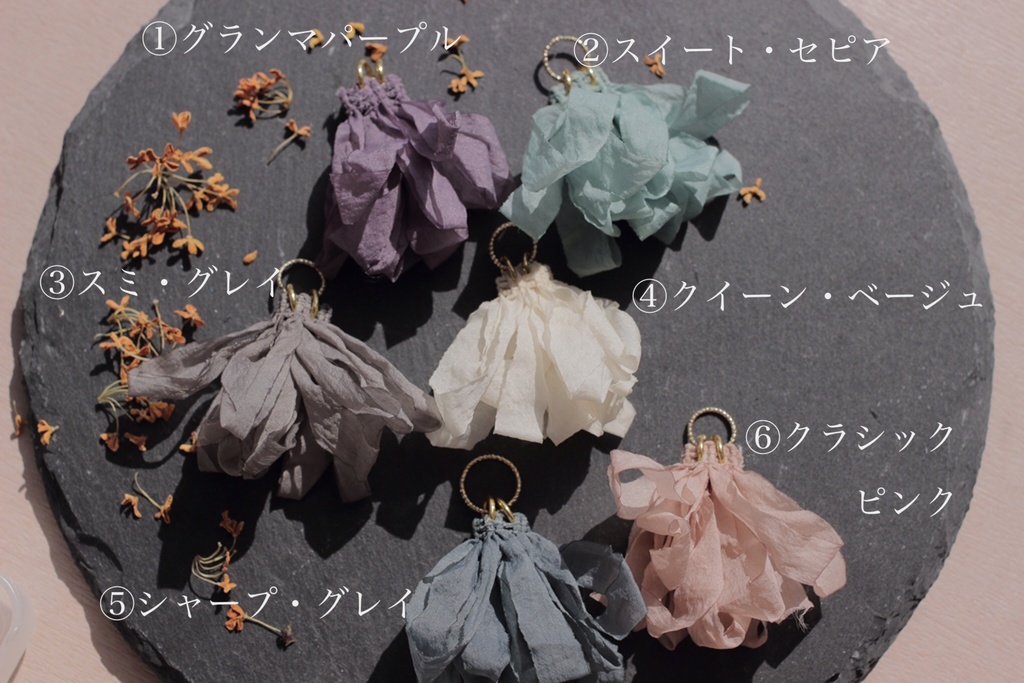 金木犀のシフォンピアス