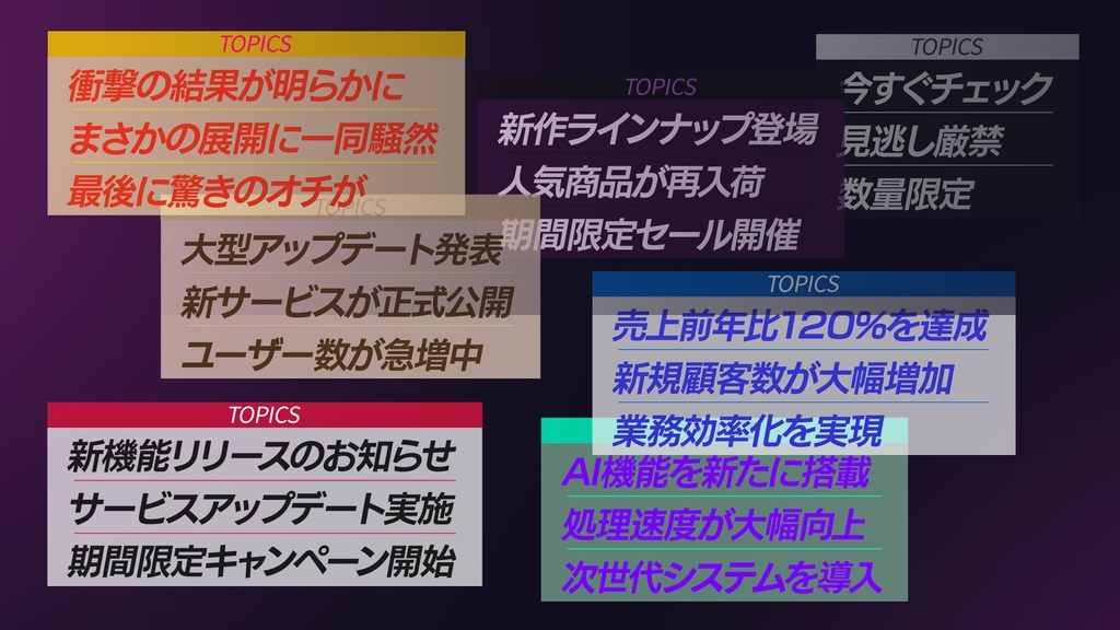 【Pr】複数行対応・自動リサイズテロップ トピックス表示に最適
