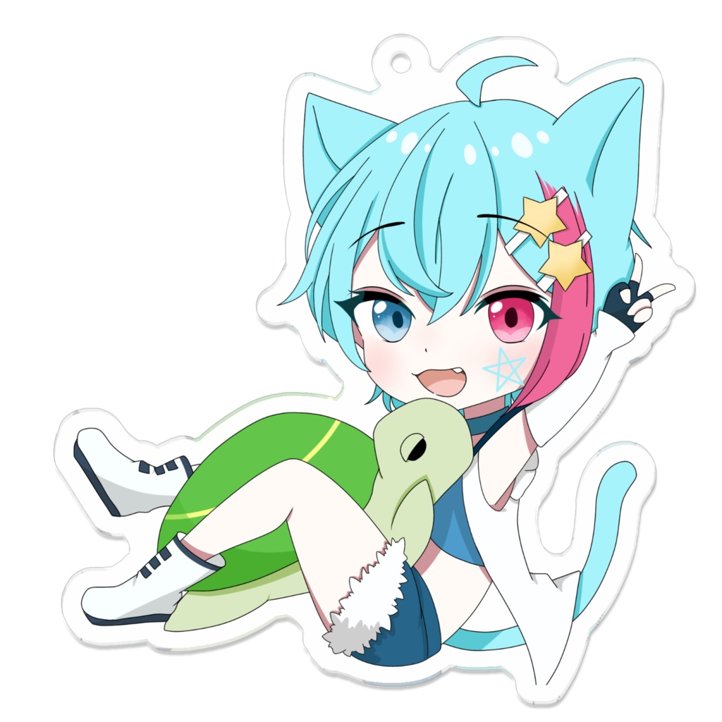 水那月葵のキーホルダー(猫耳ピース)