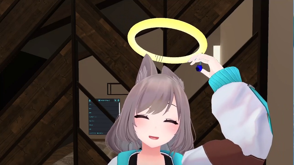 【VRChat向け】【PB対応】紐を引っ張ると光る天使の輪