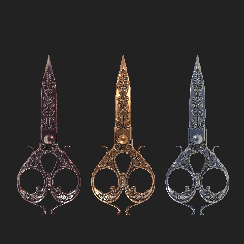 【３D】アンティークはさみ-Antique Scissors【VRChat】