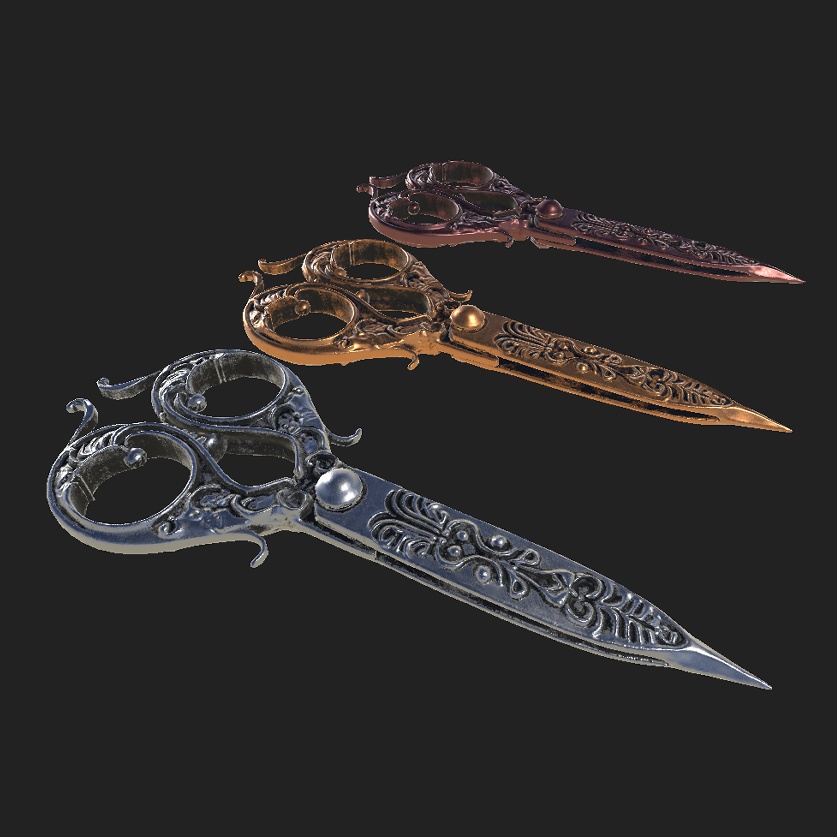 【3D】アンティークはさみ-Antique Scissors【VRChat】