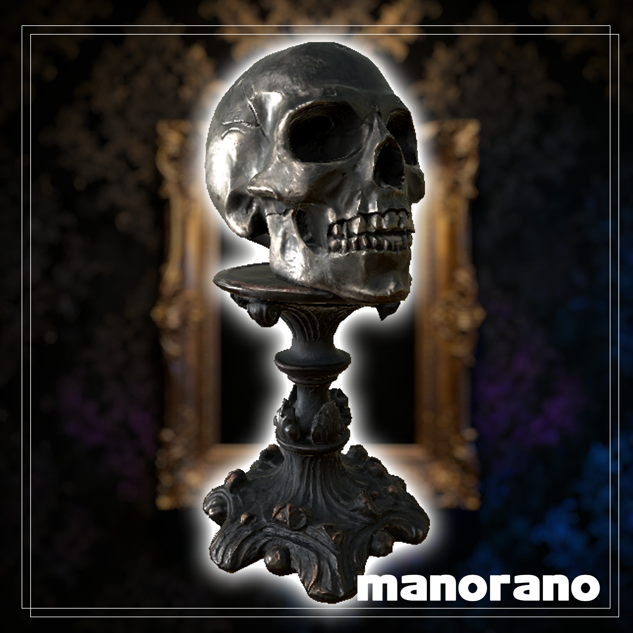 ドクロのキャンドルスタンド-Skull candlestick【VRChat】