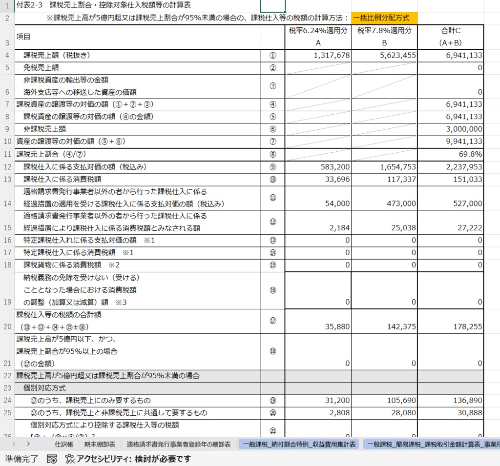 個人事業主向け消費税対応Excelシステム ― Callisto ―™v.1.00