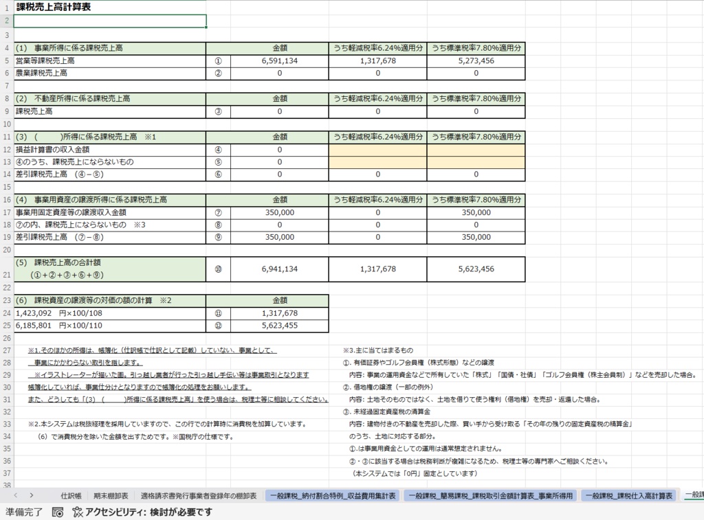 個人事業主向け消費税対応Excelシステム ― Callisto ―™v.1.00