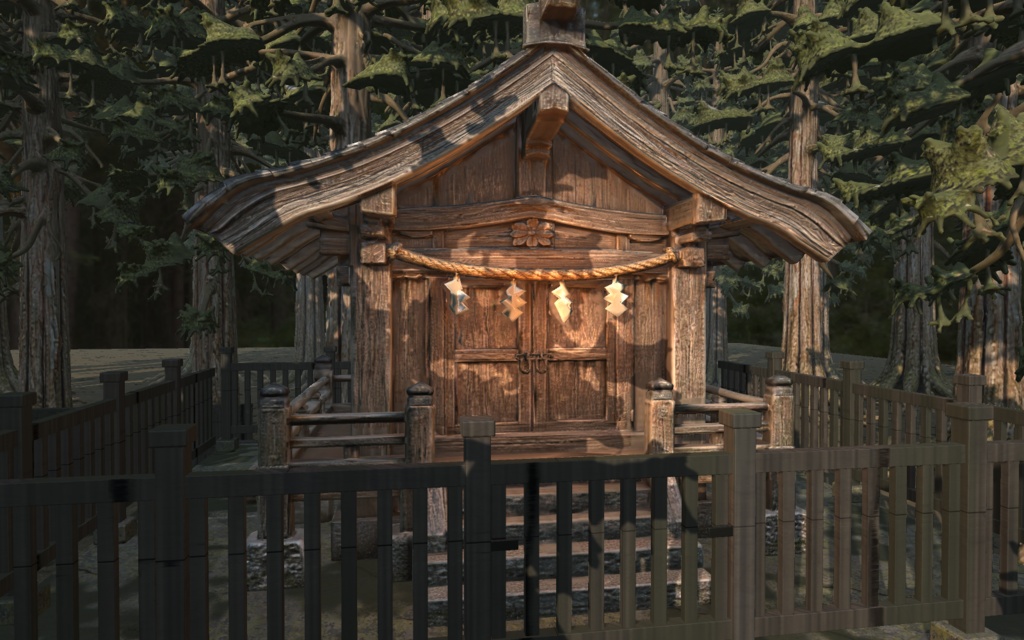 夢の神社|祭りのあと 境内3D素材一式【Unity / FBX / GLB / Blender】