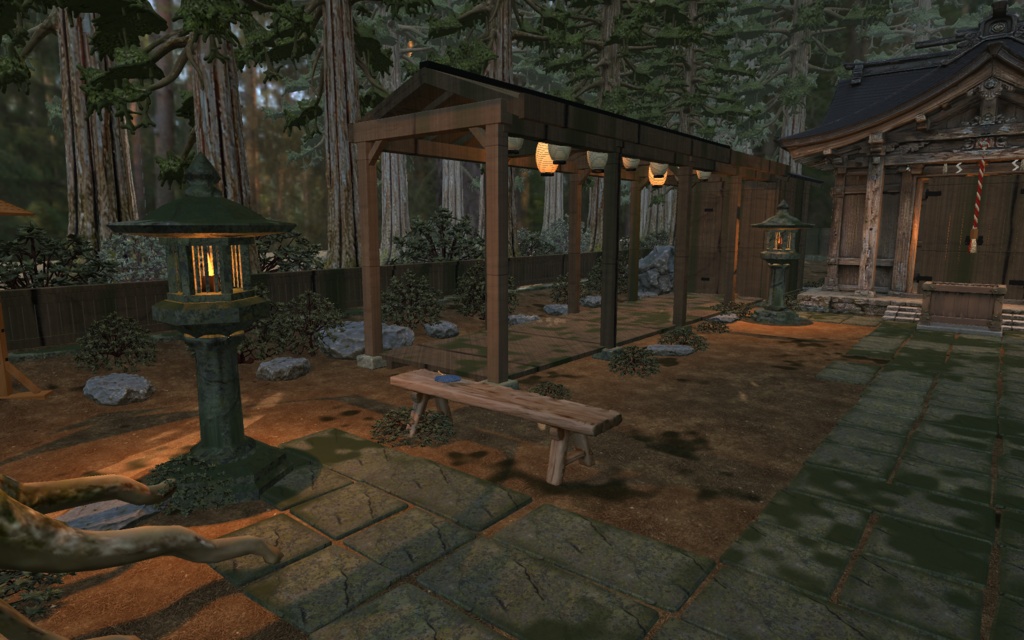 夢の神社|祭りのあと 境内3D素材一式【Unity / FBX / GLB / Blender】