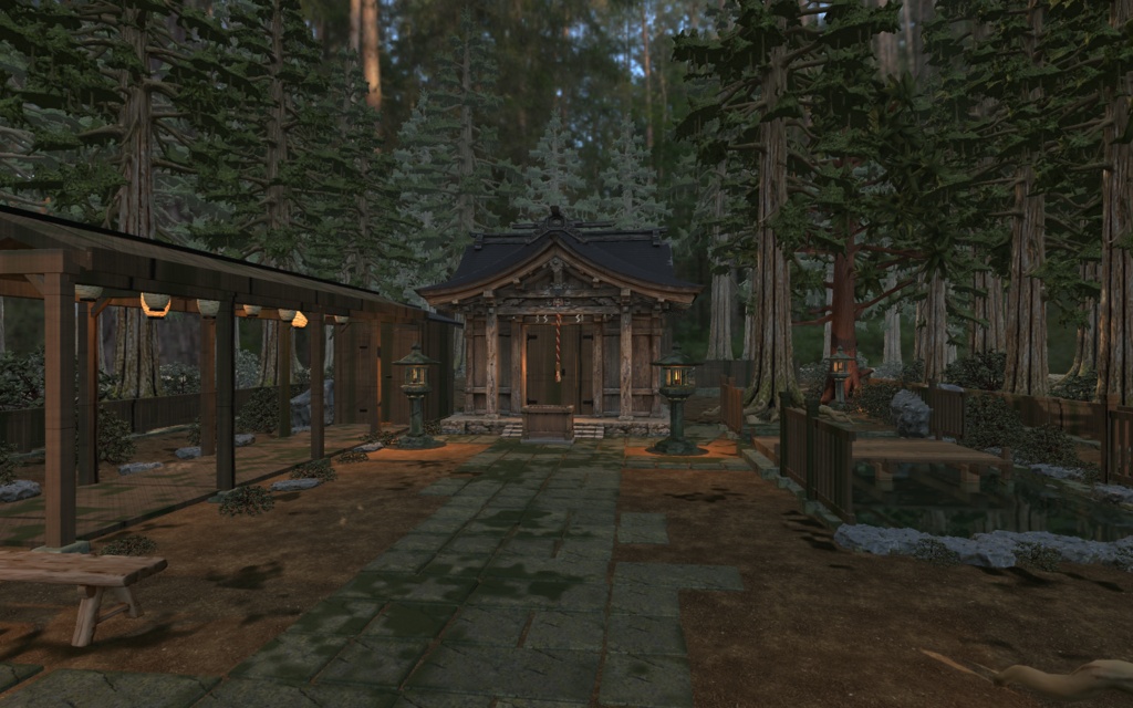 夢の神社|祭りのあと 境内3D素材一式【Unity / FBX / GLB / Blender】