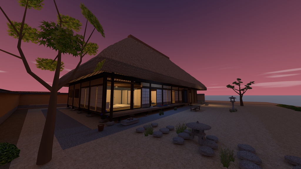 【発売記念 10/31まで¥1,500】縁側の家【VRChatワールド・PC】尾道の茅葺き農家で過ごす夏の夕方と夜