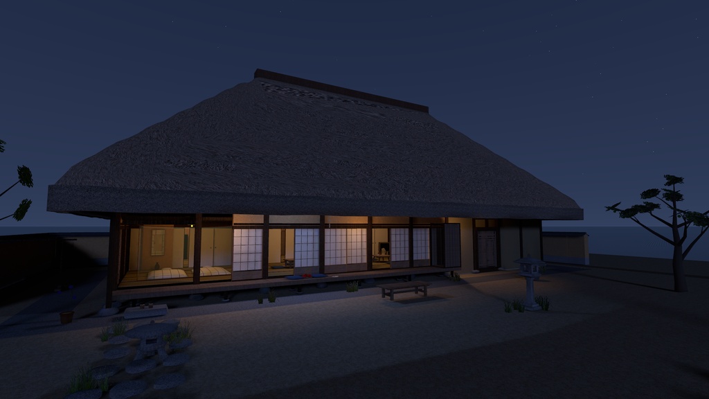 【発売記念 10/31まで¥1,500】縁側の家【VRChatワールド・PC】尾道の茅葺き農家で過ごす夏の夕方と夜