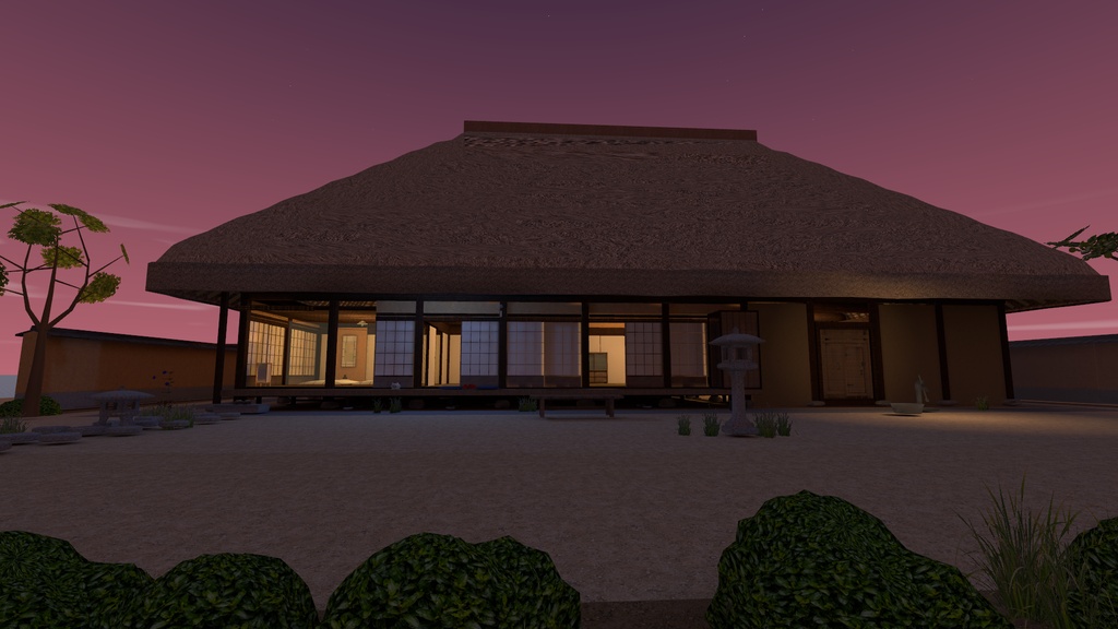 【発売記念 10/31まで¥1,500】縁側の家【VRChatワールド・PC】尾道の茅葺き農家で過ごす夏の夕方と夜