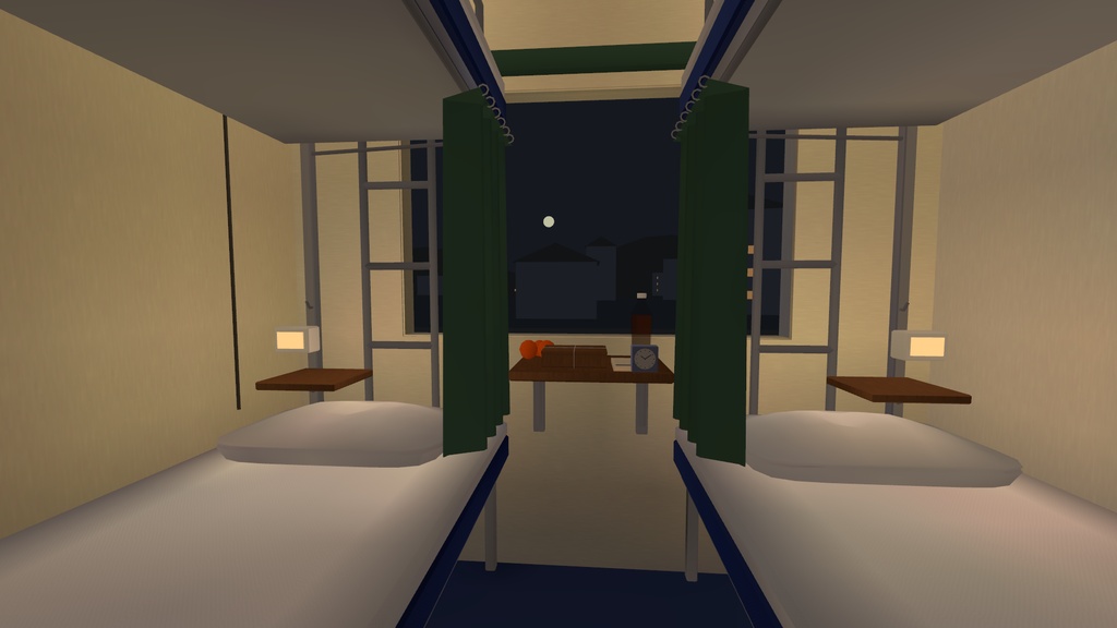 【発売記念 10/31まで¥1,500】寝台特急 — 夜の客車と4人個室【VRChatワールド・PC】流れる車窓を眺める