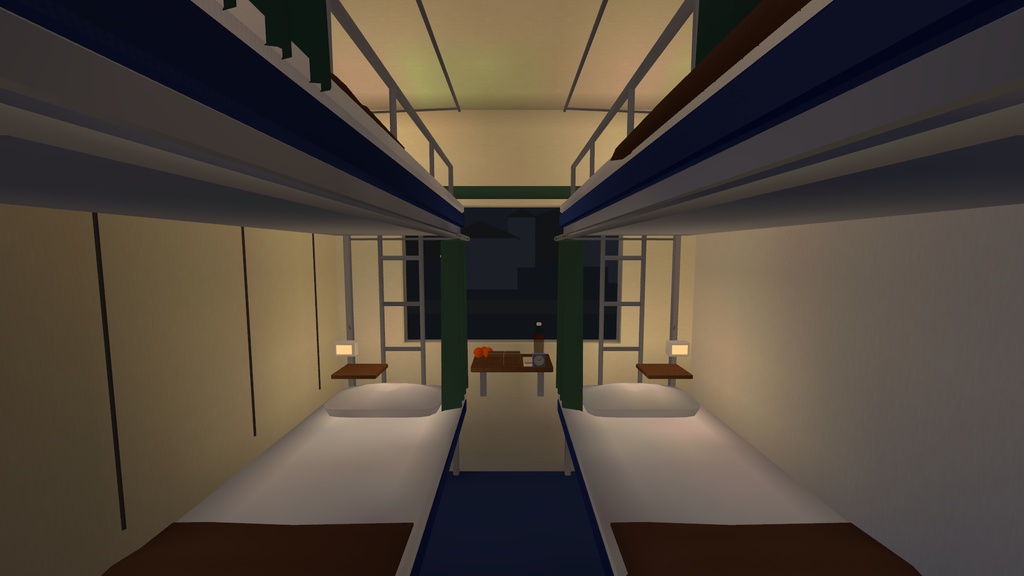 【発売記念 10/31まで¥1,500】寝台特急 — 夜の客車と4人個室【VRChatワールド・PC】流れる車窓を眺める