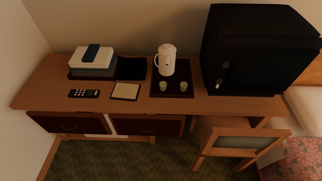 【発売記念 11/13まで¥1,000】海の見える古いリゾートホテルの和洋室【VRChat・PC】