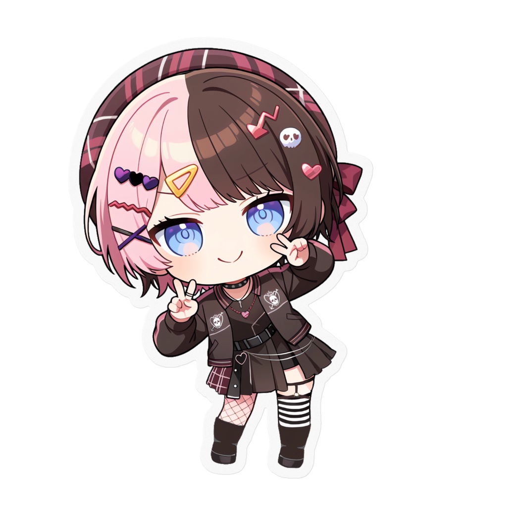 【非公式】橘ひなの(パンク)_ダブルピースステッカー