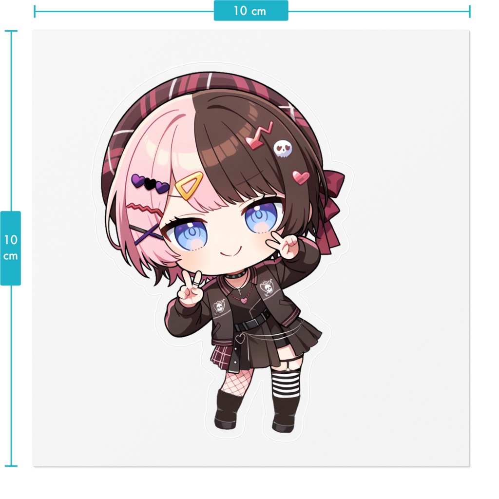 【非公式】橘ひなの(パンク)_ダブルピースステッカー