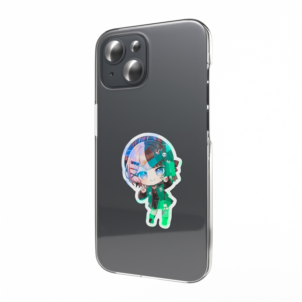 【非公式】橘ひなの(パンク)_ダブルピースホログラムスマホステッカー