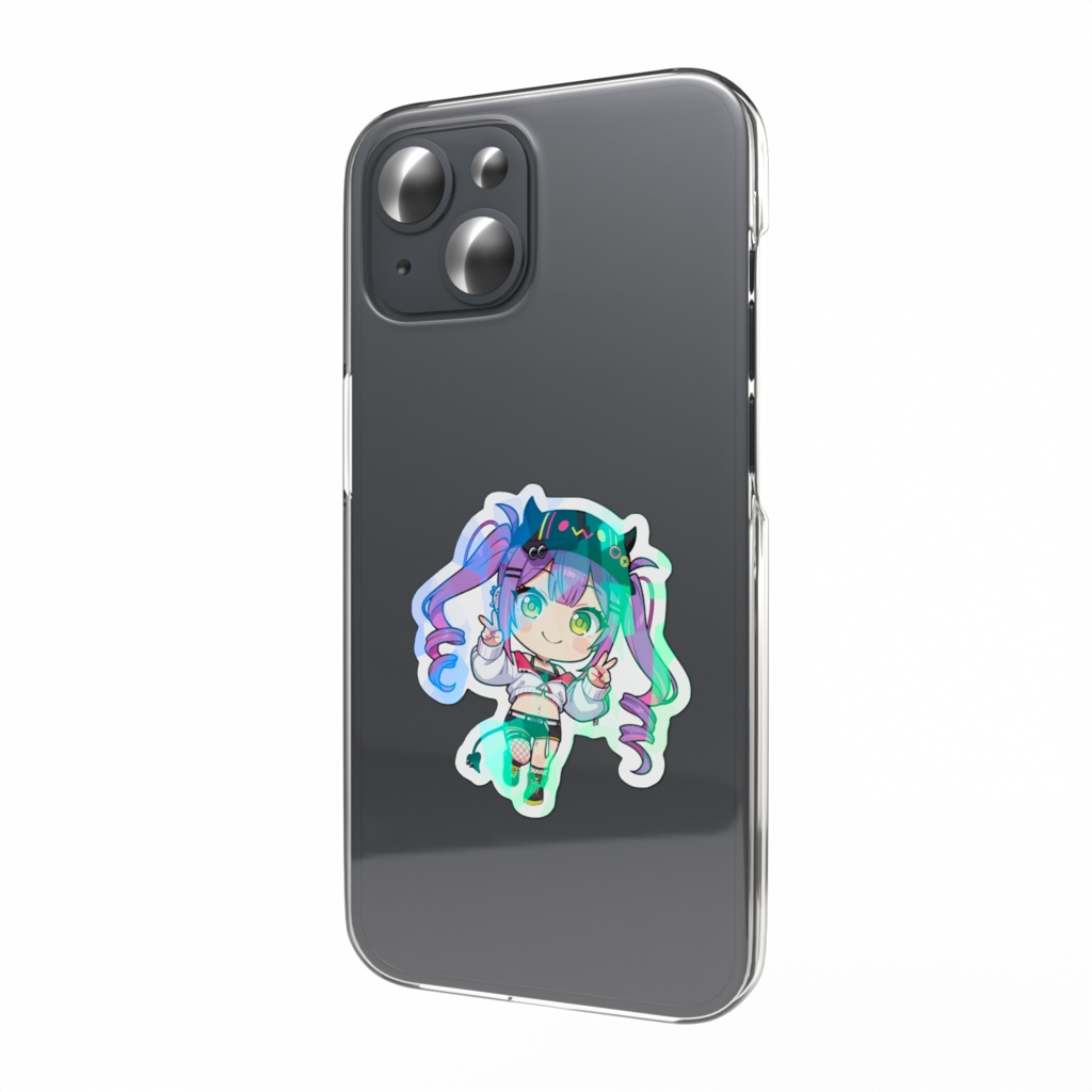 【非公式】常闇トワ_ダブルピースホログラムスマホステッカー