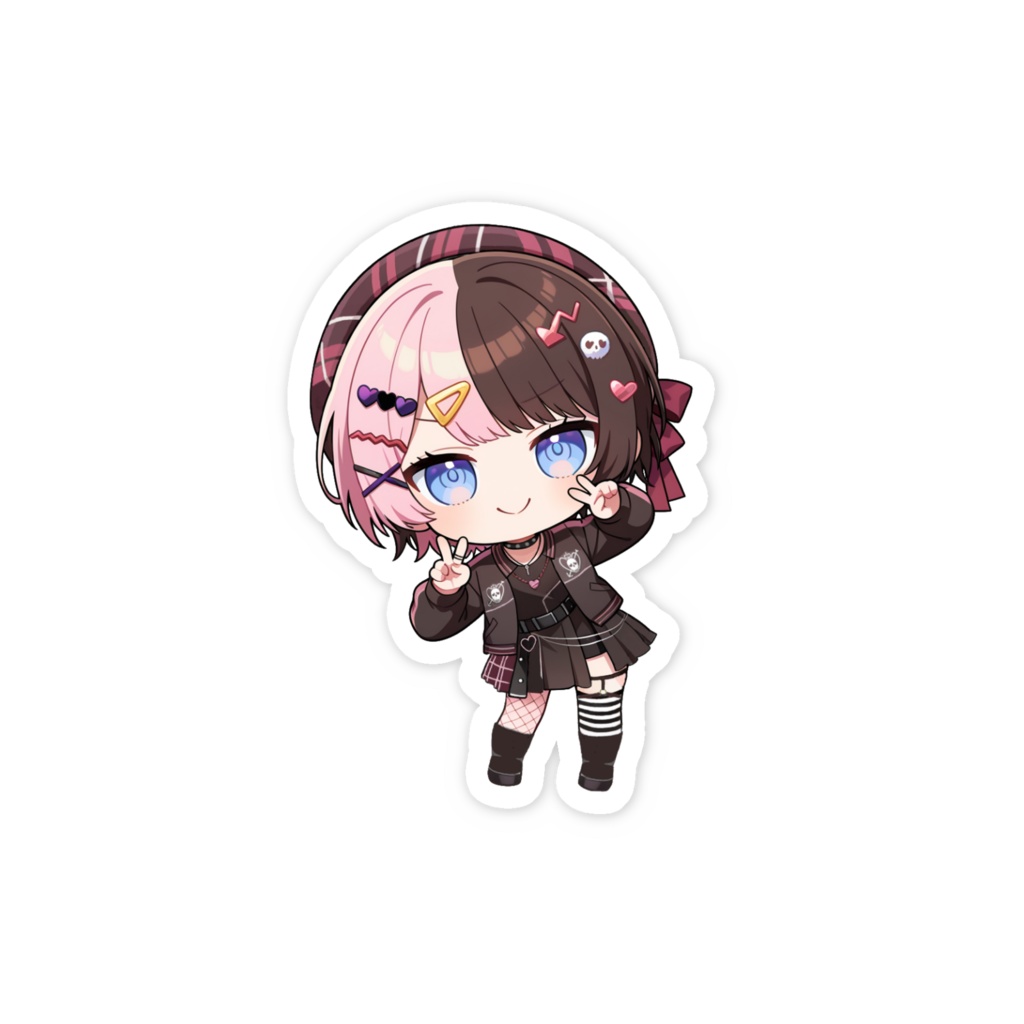 【非公式】橘ひなの(パンク)_ダブルピース_スマホステッカー