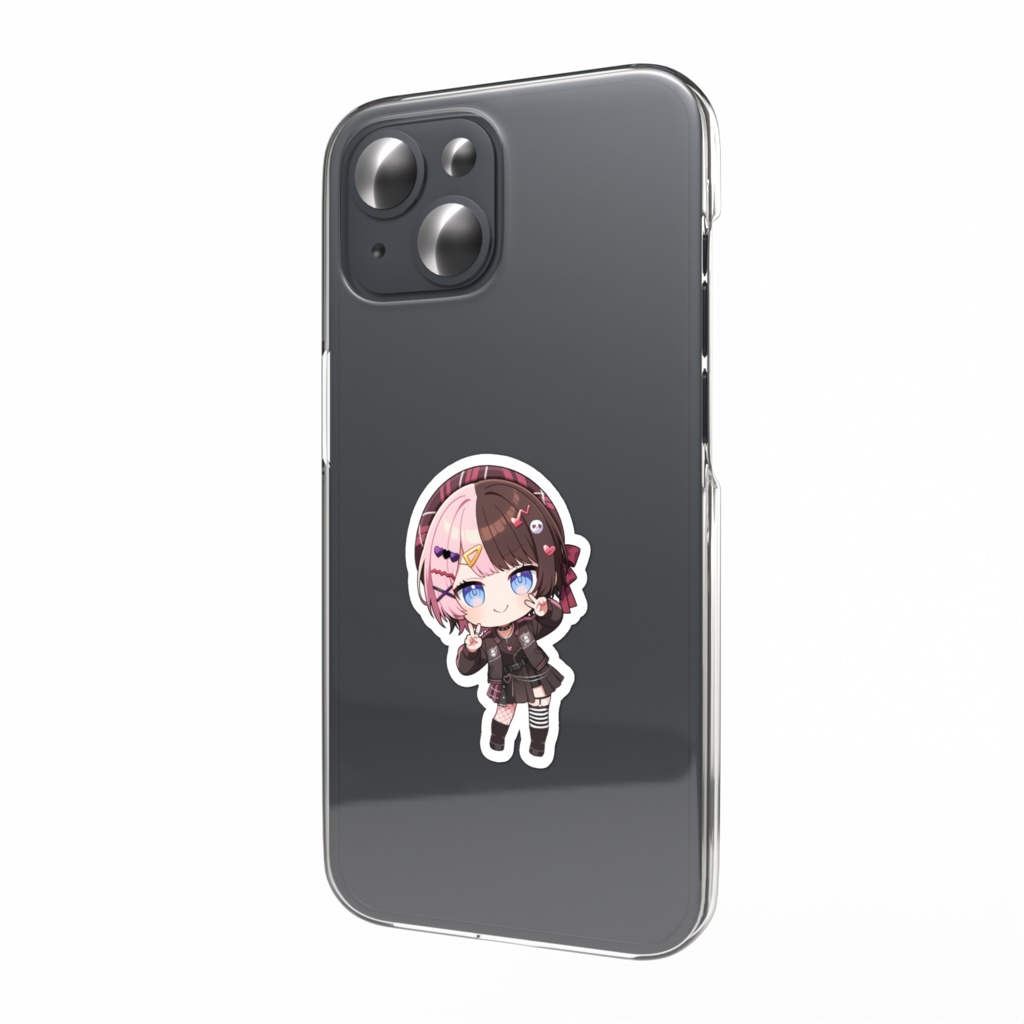 【非公式】橘ひなの（パンク）_ダブルピース_スマホステッカー