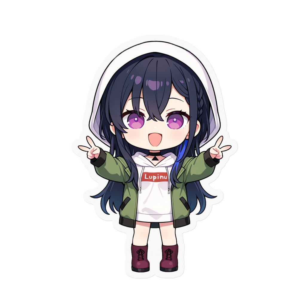 【非公式】一ノ瀬うるは_ダブルピース_ステッカー