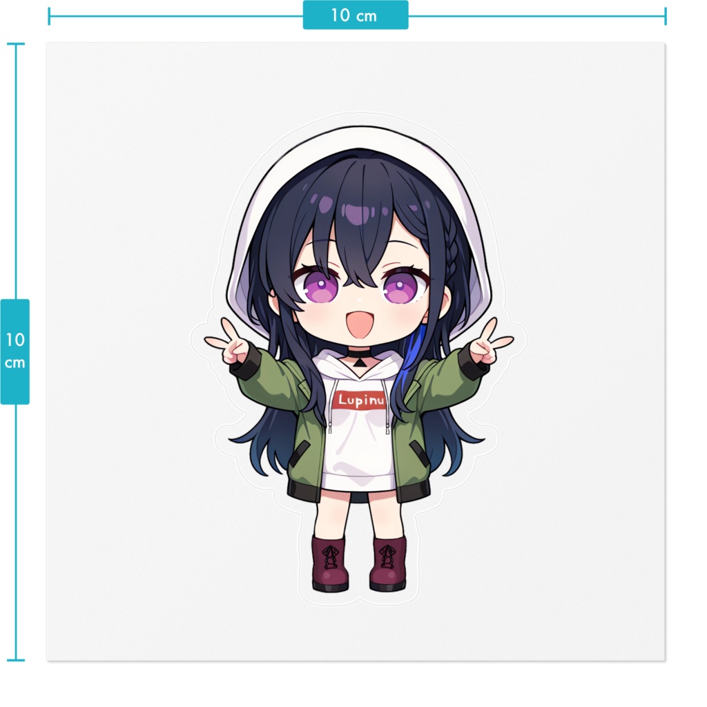 【非公式】一ノ瀬うるは_ダブルピース_ステッカー