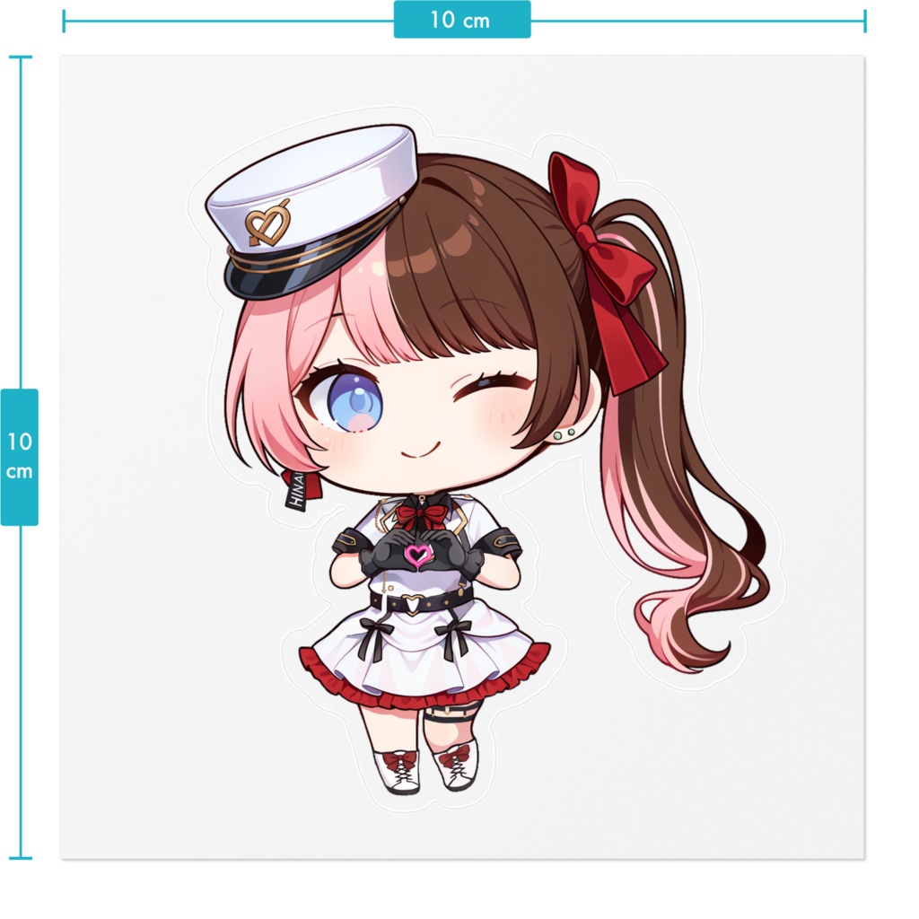 【非公式】橘ひなの(白軍服)_ハート_ステッカー