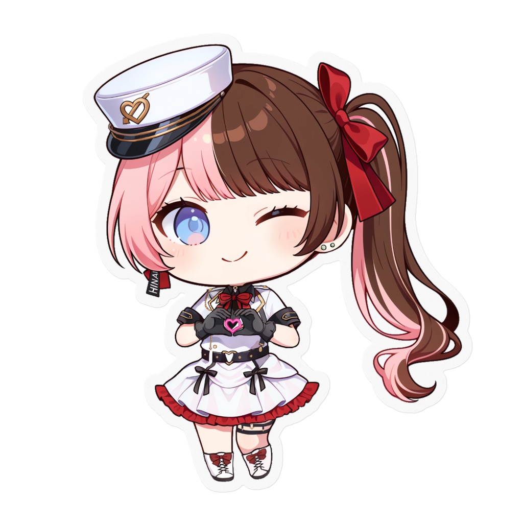 【非公式】橘ひなの（白軍服）_ハート_ステッカー