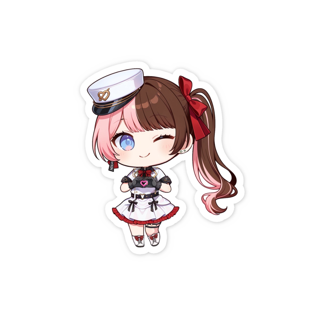 【非公式】橘ひなの(白軍服)_ハート_スマホステッカー