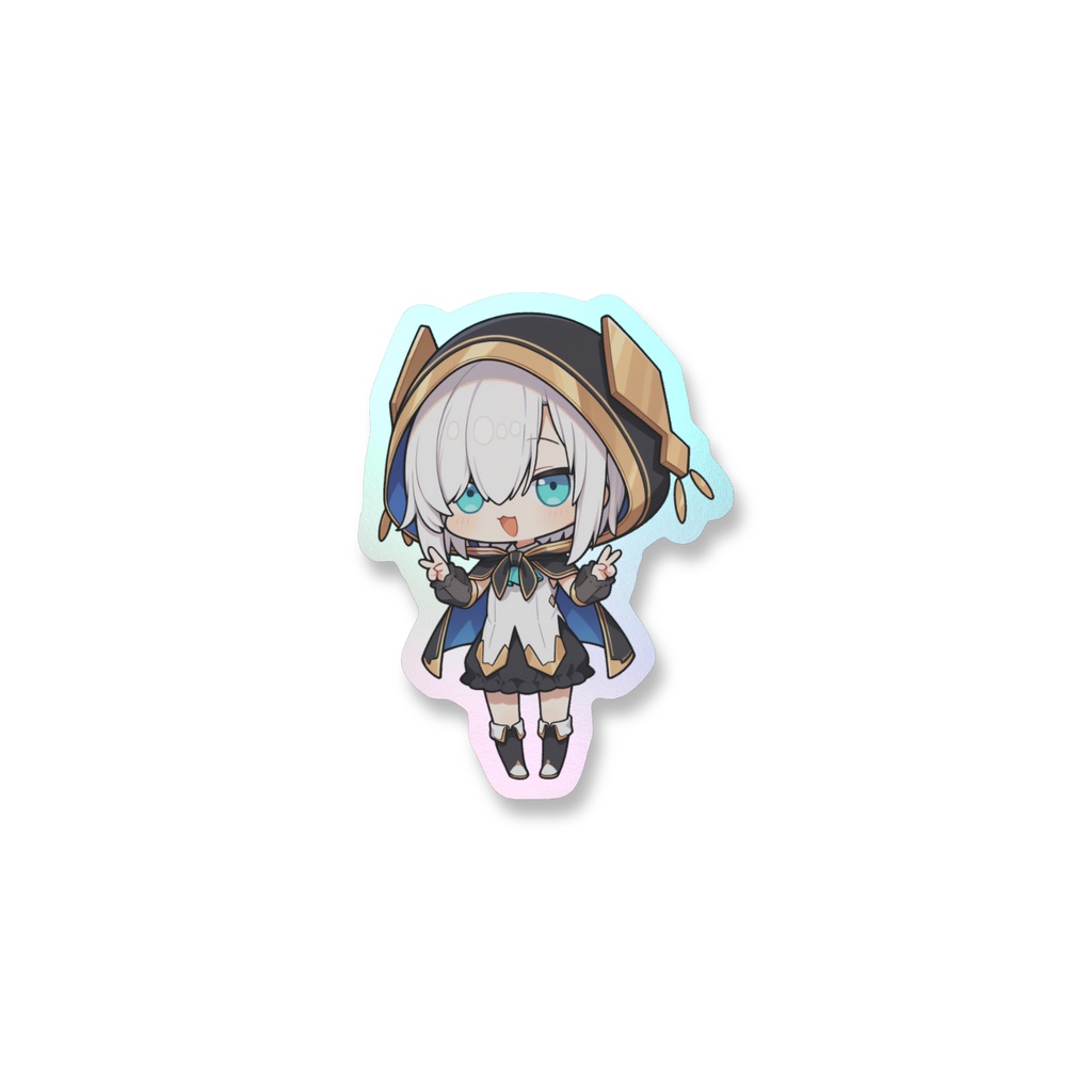 【非公式】アルス・アルマル_ダブルピース_オーロラスマホステッカー