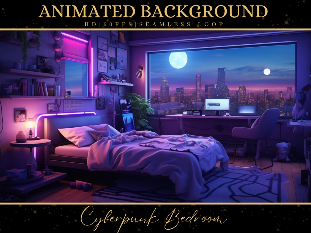 Cyberpunk Animated Vtuber Background for Stream Room, Futuristic Alley  Vtubers Background, Lofi Overlay, Twitch, Moving Wallpaper