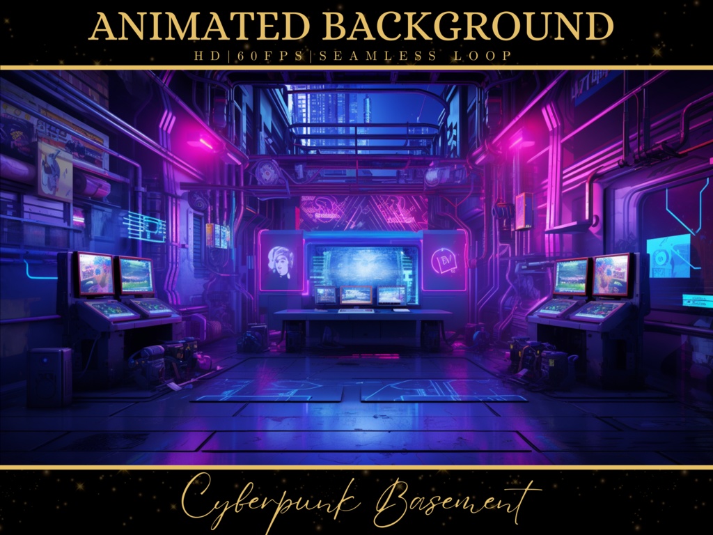 Cyberpunk Animated Vtuber Background for Stream Room, Futuristic Alley  Vtubers Background, Lofi Overlay, Twitch, Moving Wallpaper