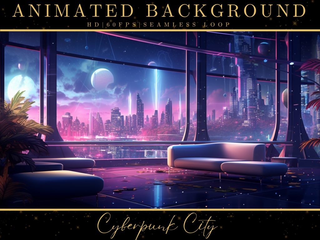 Cyberpunk Animated Vtuber Background for Stream Room, Futuristic Alley  Vtubers Background, Lofi Overlay, Twitch, Moving Wallpaper