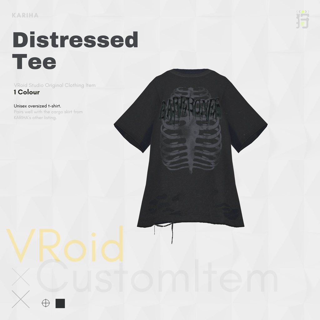 【VRoid】Distressed Tee デストロイT | #KarihaVR