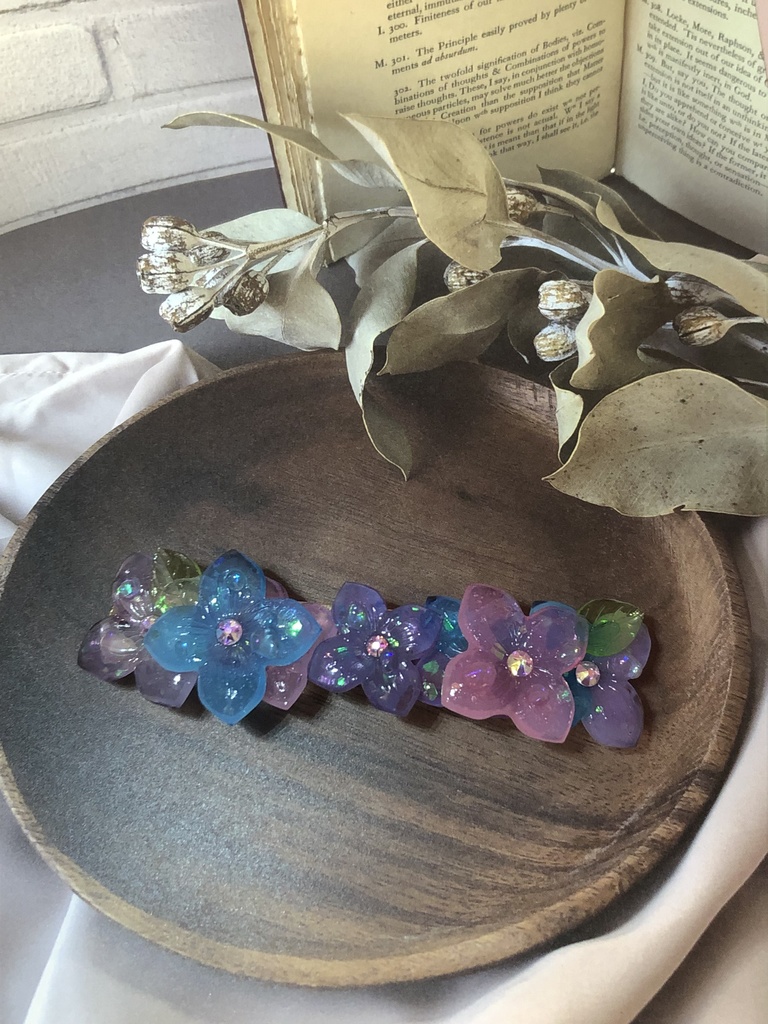 紫陽花味クッキーモチーフバレッタ 月兎小屋 Booth