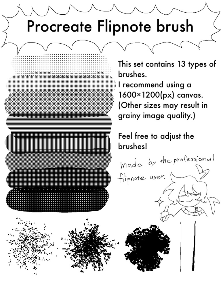 procreate flipnote  brushset