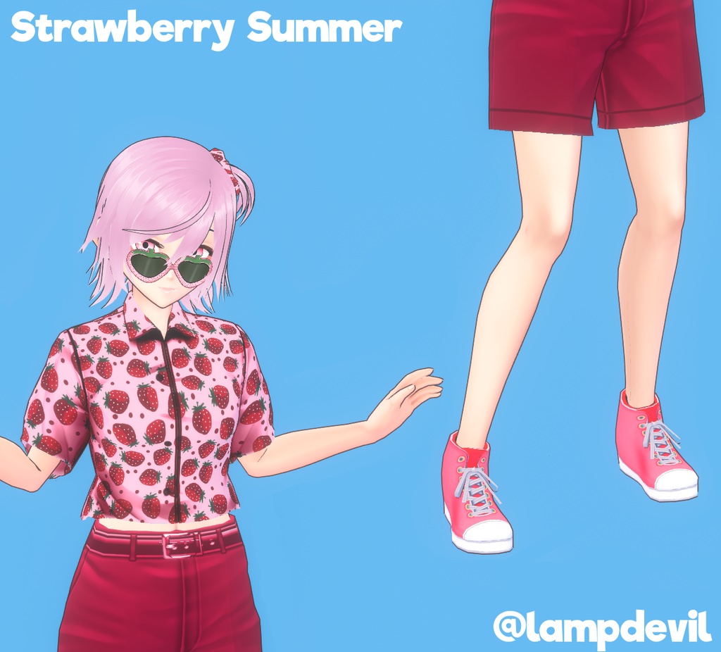 FREE Strawberry Summer VRoid Outfit 