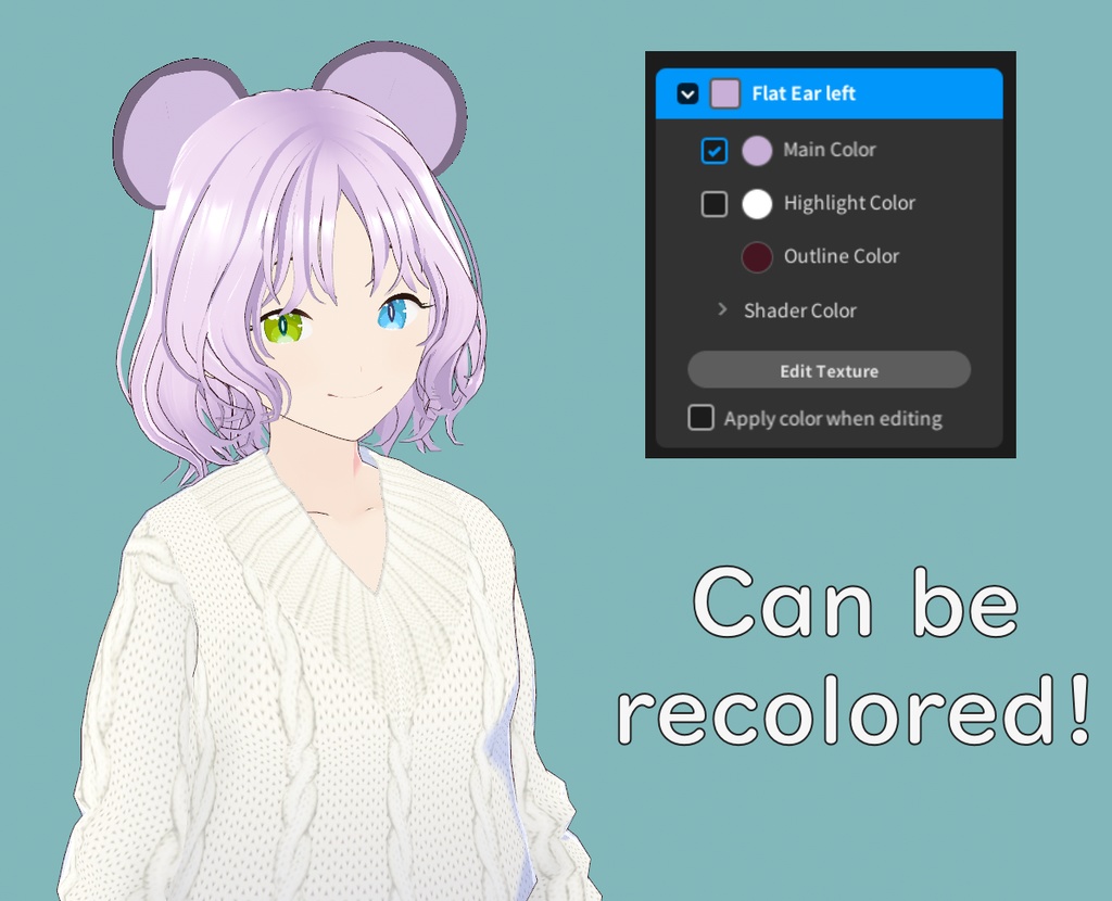 FREE - Mouse Ears Preset for VRoid Stable