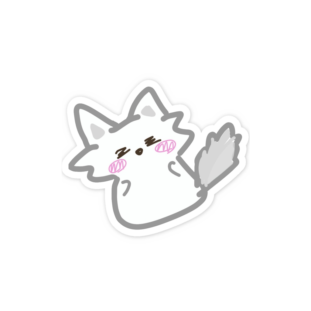 スマホステッカー 小狼らむの手書きおおかみくん
