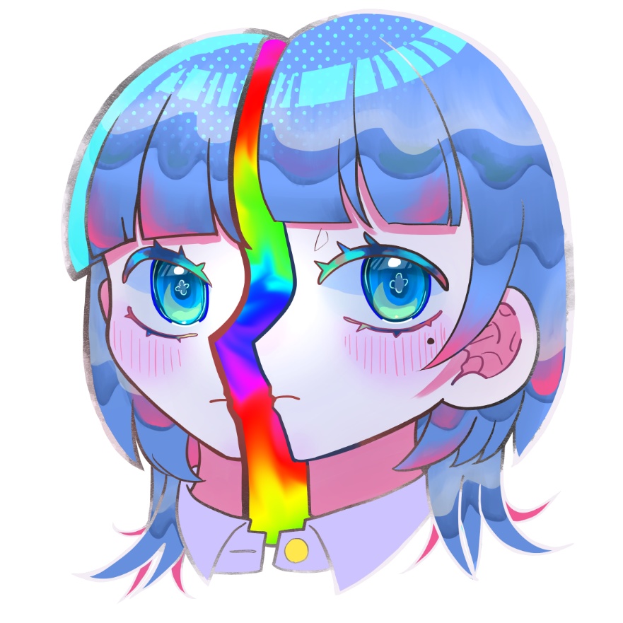 顔面分断少女シール