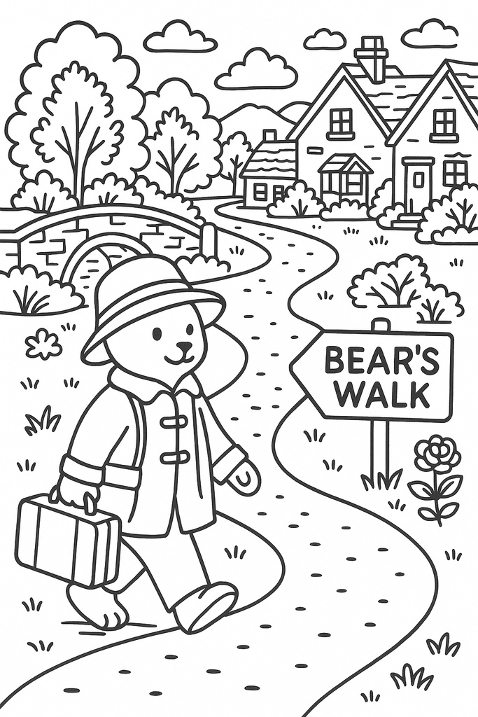 イギリス編 – ビッグベン、アフタヌーンティー、田園風景(A5サイズぬりえ・PDF)