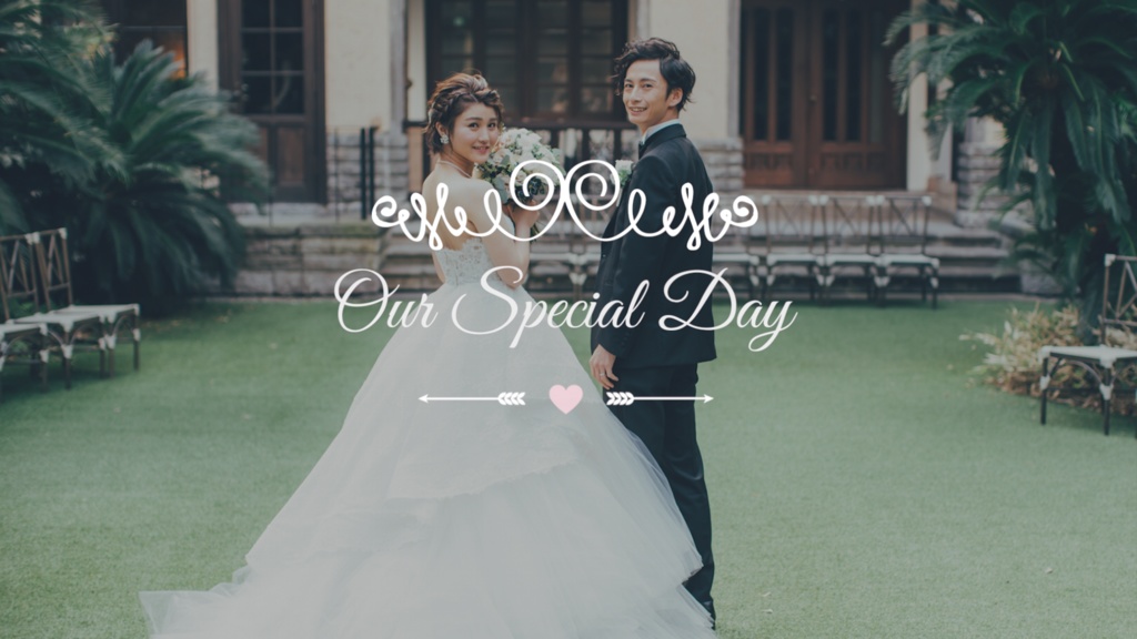 【結婚式ムービー素材】ウェディングロゴアニメーション5種|オープニング・プロフィール対応