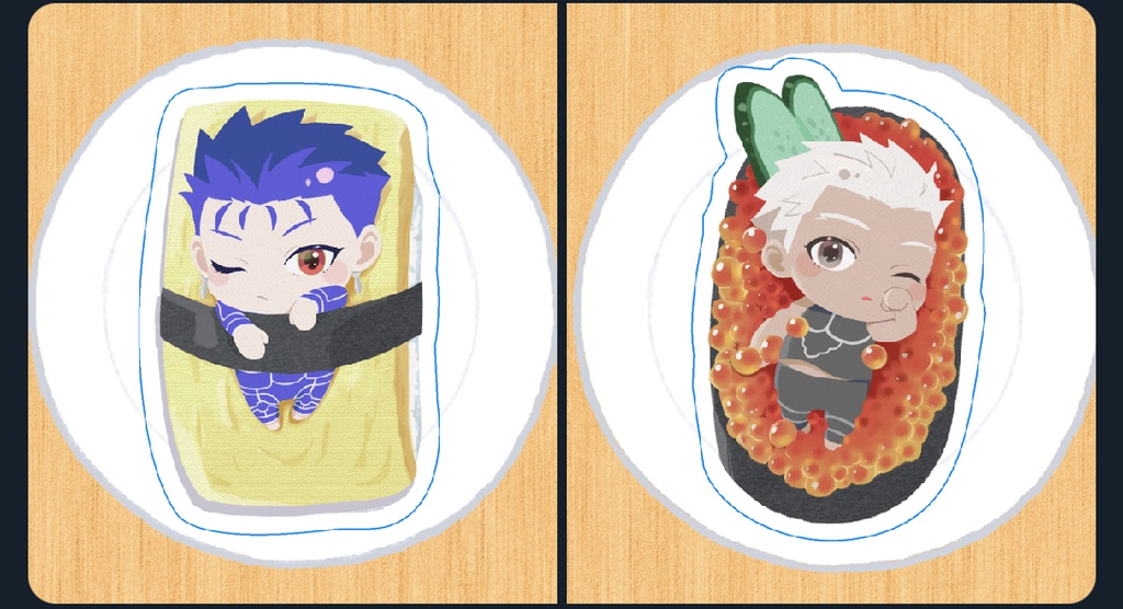 槍弓 寿司ステッカーセット