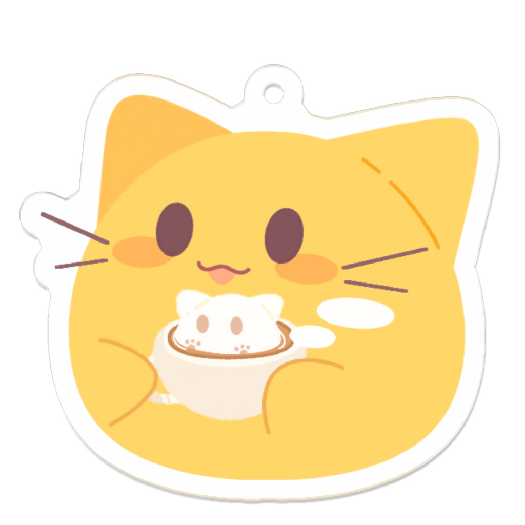 ラテにゃんぷっぷーアクリルキーホルダー