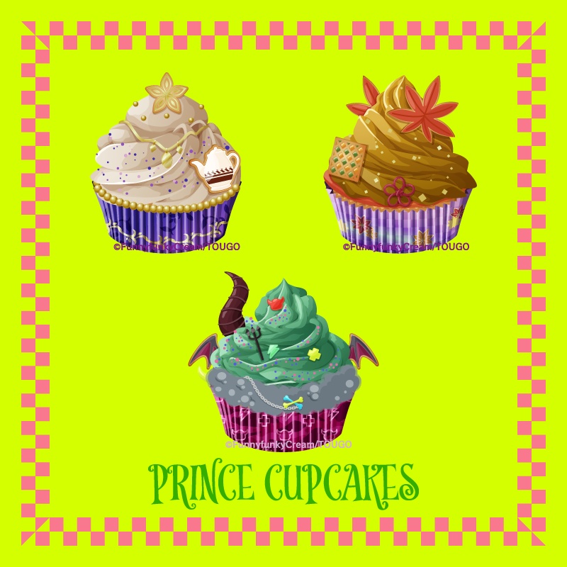 王子様イメージカップケーキステッカー3枚セット