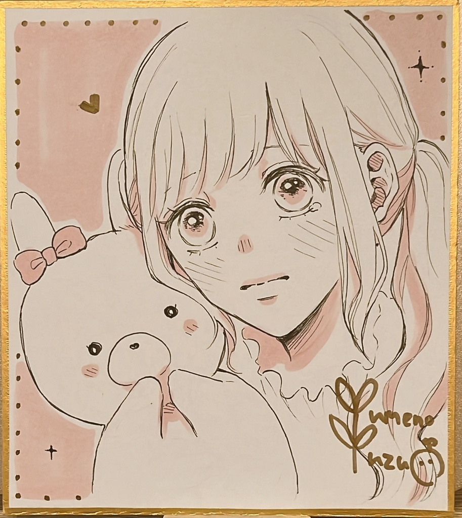 【ミニ色紙原画】🐰と女の子🎀