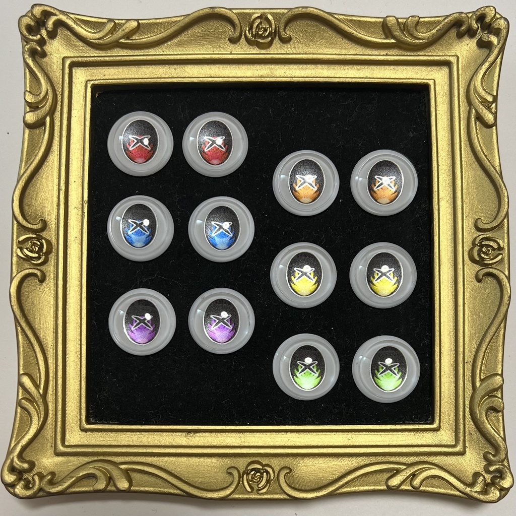 22mm相当 カボションアイ(黒バツ)