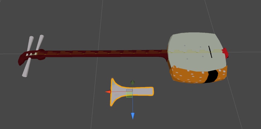 3Dモデル「三味線」 音はまだです